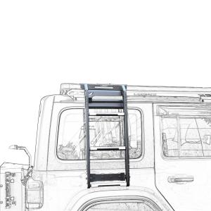 Quality Roof Mount 4*4 Offroad Car Auto Parts Steel Black Roof Rack With 2 Sided Ladders For Jeep Wrangler Jl wholesale