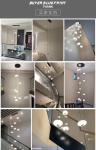 Led staircase chandelier modern living room chandelier hanging designer Villa