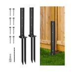 Fence Post Anchor Kit, Heavy Duty Steel Fence Post Repair Stakes, Fence Post
