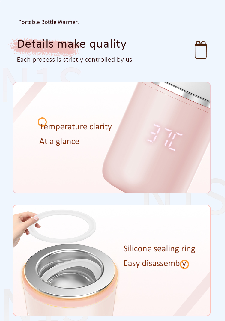 Waterproof Portable Baby Bottle Warmer Breastmilk Fast Heating Portable Milk Bottle Warmer