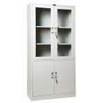 Swing Door Steel Filing Cabinet Knock Down Metal Stationery Cupboard Flat Packed