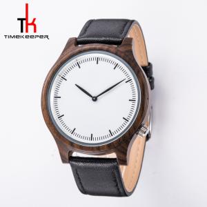Quality Custom Wood Minimalist Leather Watch Japan Miyota 2035 Movement wholesale