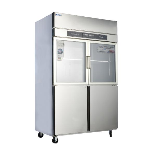 Multi-Climate Four-Door Stainless Steel Freezer Refrigerator with Temperature