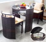 Patio Rattan Dining Table Set Luxury Garden Restaurant Chair Furniture