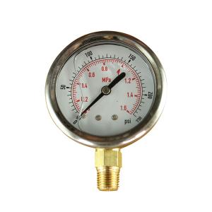 Quality 2.5inch 60mm Glycerine Filled Pressure Gauge Radial Connection One Piece wholesale