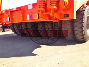 Quality 2x2 50 T Low Loader Semi Trailer , 2 Line Four Axle Heavy Duty Low Bed Trailers wholesale