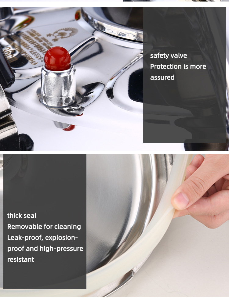 SUS304 Stainless Steel Pressure Cooker 30 - 44cm Sustainable