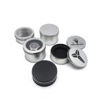 Cylinder Rustproof Printed Tin Boxes Multipurpose With PVC Window