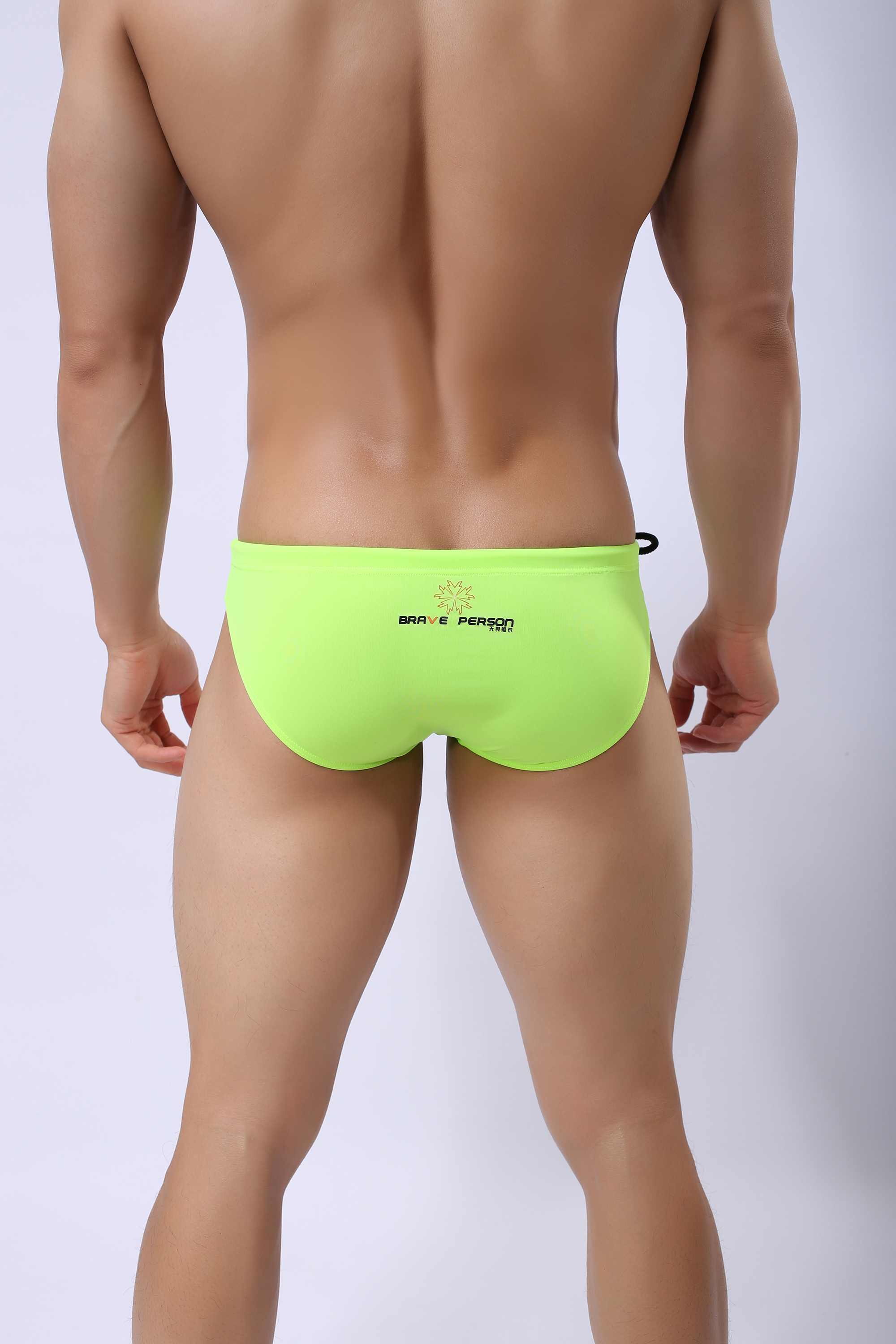 Mid Rise Patterned Boxer Briefs Bikini Adjustable Men Swimming Short