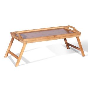 Quality waterproof foldable bamboo breakfast dinner serving bed table tray wholesale