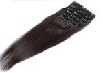 Lustrous Elegant Clip In Natural Hair Extensions Customized Color For Black