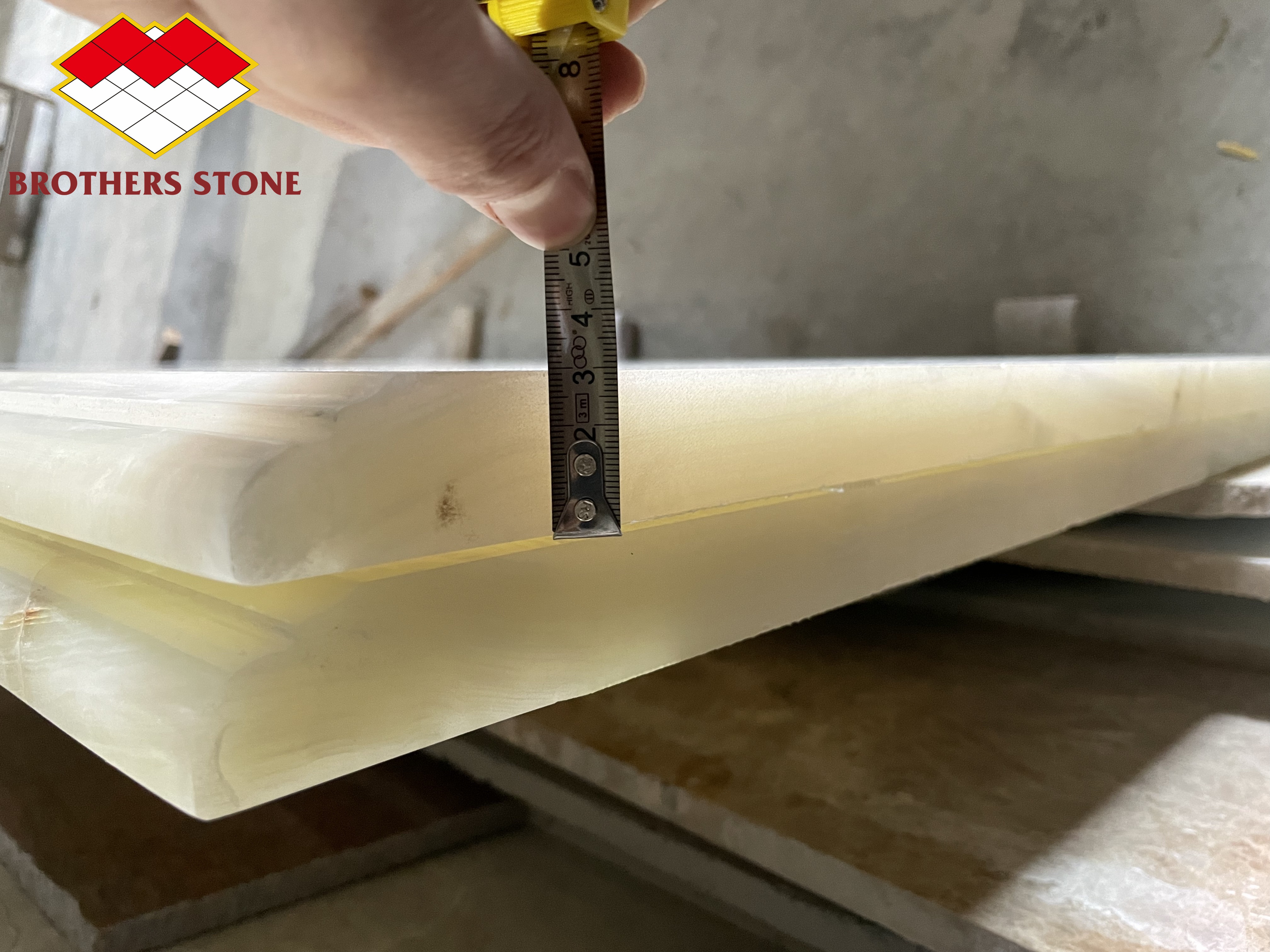 Natural Stone Staircase Design with Emerald Green Light Green Onyx Backlit Interior Stone