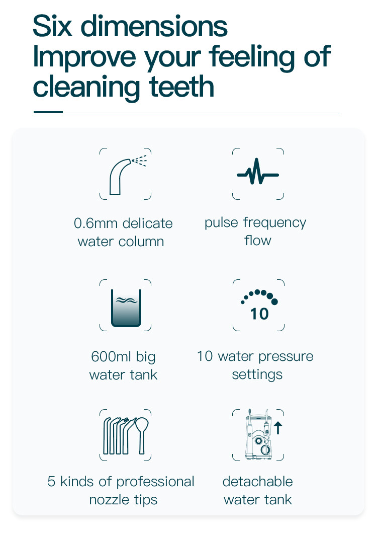 Combo Electric Toothbrush IPX4 Countertop Water Flosser Teeth Whitening 600ml
