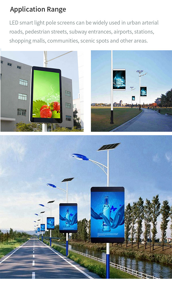 Full Color 1R1G1B Street Light Pole LED Display Outdoor Waterproof
