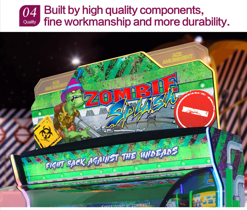 700W Ticket Redemption Game Machine Coin Op Zombie Splash - 4 Players Ball Shooting Game Arcade Machine