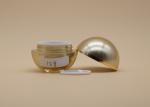 Ball Shape Cosmetic Cream Containers , Gold Circle Empty Makeup jars