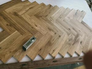 Quality Rustic Oak Herringbone Parquet Flooring Block, Natural Lacquered wholesale