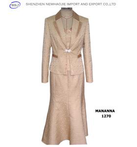 Quality wholesale long skirts beige jacquard women's suits wholesale