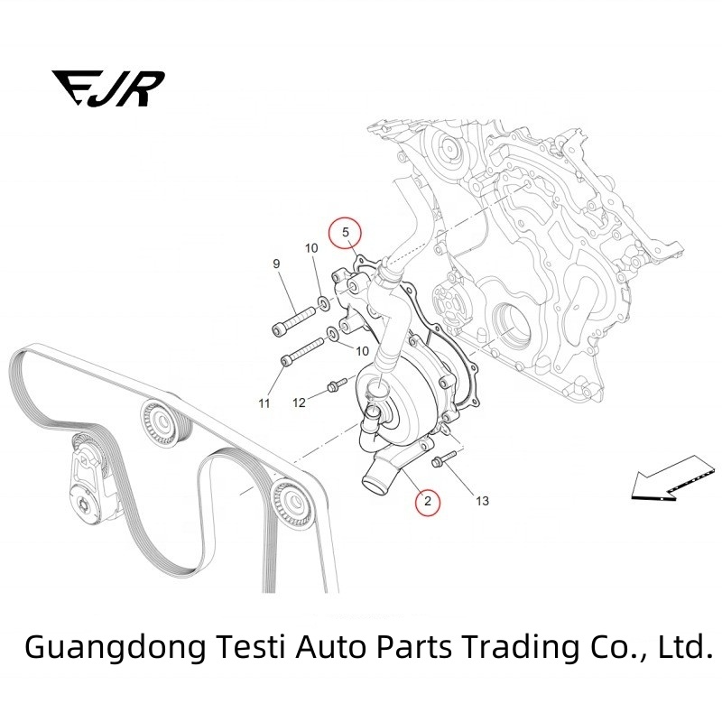 2017-2019 WATER PUMP ASSEMBLY For Ghibli Levante Quattroporte 3.0 V6 And Long-Lasting