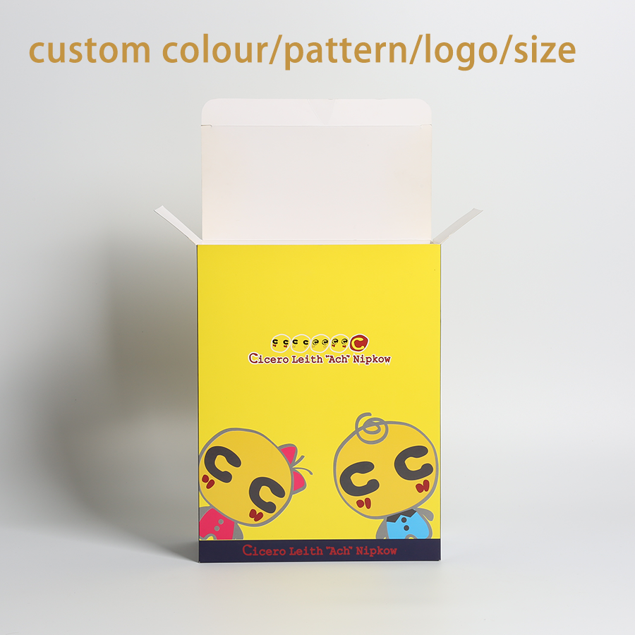 Yellow Tuck End Paper Packaging Box With Transparent Window for Mobile Phone Accessories