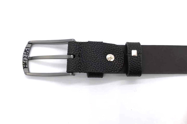 Mens Genuine Leather Dress Belt Pin Buckle Litchi Pattern Cowskin Jeans Strap