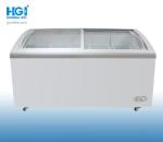 450 Liter Commercial Ice Cream Chest Embossed Aluminium Flat Lid Display