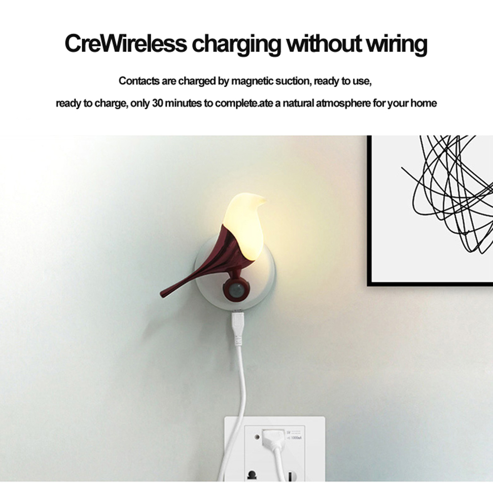 Bird Nightlight Human body induction lamp usb charge Light control led cabinet wardrobe light