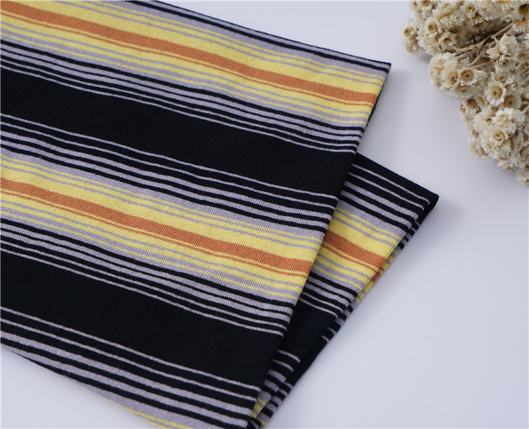 Skin Friendly Comfortable Striped Cotton Fabric For Polo Shirt