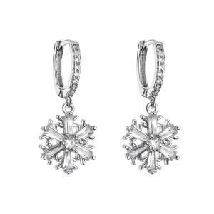 Quality Custom Zircon Crystal Sterling Silver Diamond Earrings Hoop wholesale