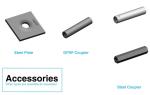 High Anti-corrosion 120mm Long Glass Fiber Coupler for GFRP Hollow and Solid