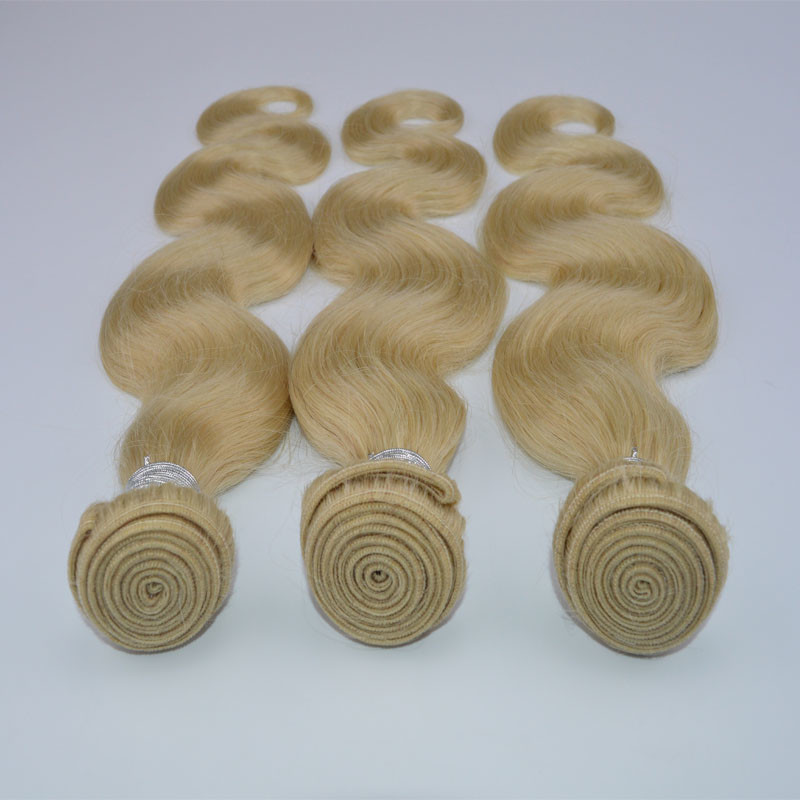 Hair Products #613 Bleached Blonde 100 Brazilian Remy Human Hair Body Wave Weaves