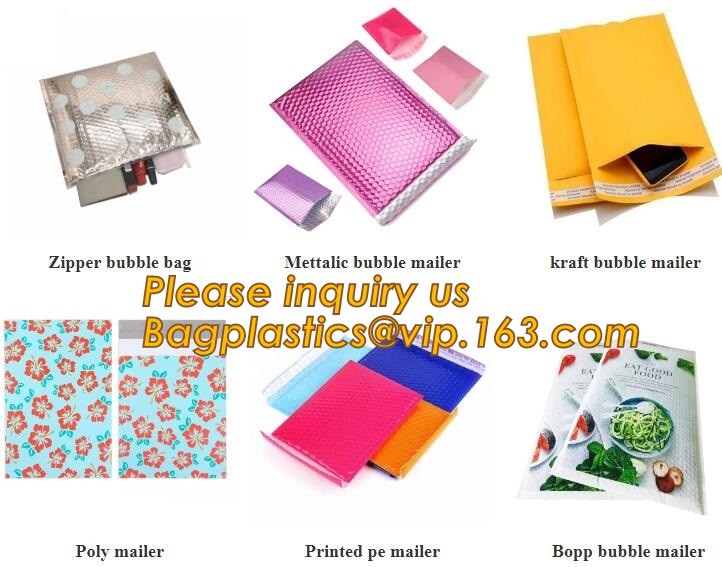 Cosmetic Pink Slider Padded Bag/Silver k Bag With Bubble,Padded Envelopes Cheap Aluminium Foil k Holographic