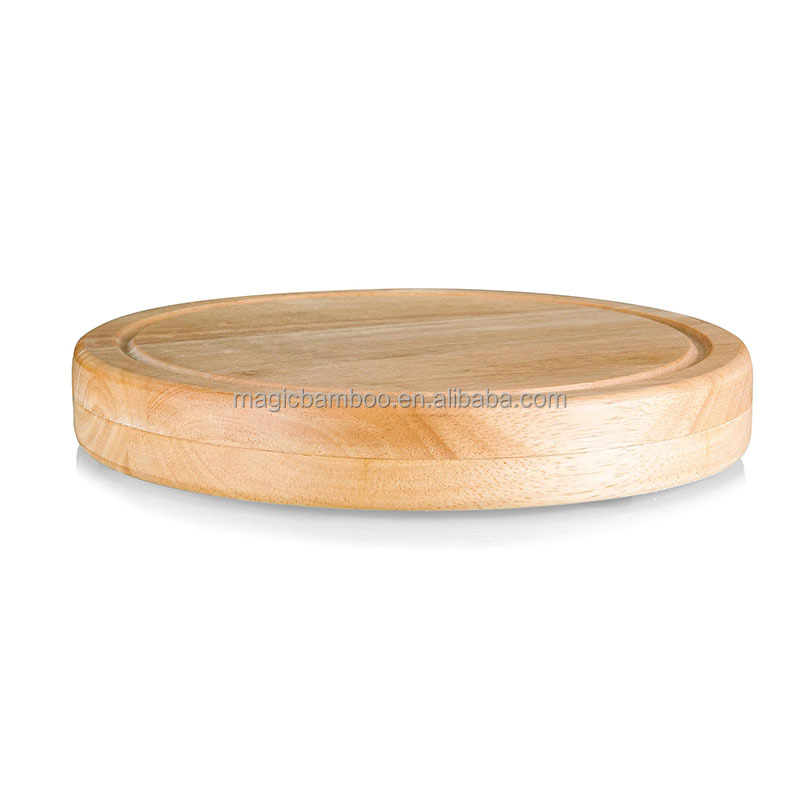Natural Bamboo Wood Round Charcuterie Board Set Perfect for Chopping and Entertaining