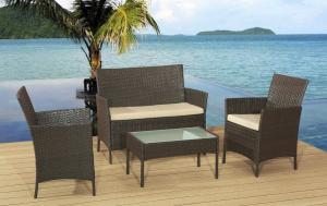 Quality 4Pcs KD Outdoor Rattan Sofa Cushioned With Promotion Price For Full Container wholesale