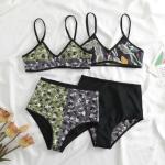 black style swimwear two pieces ,Rainbow colour Sexy full Size Ladies Swimwear