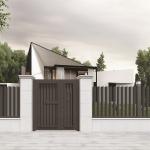 Black Villa School Automatic Cantilever Aluminium Swing Gates Safety Protection