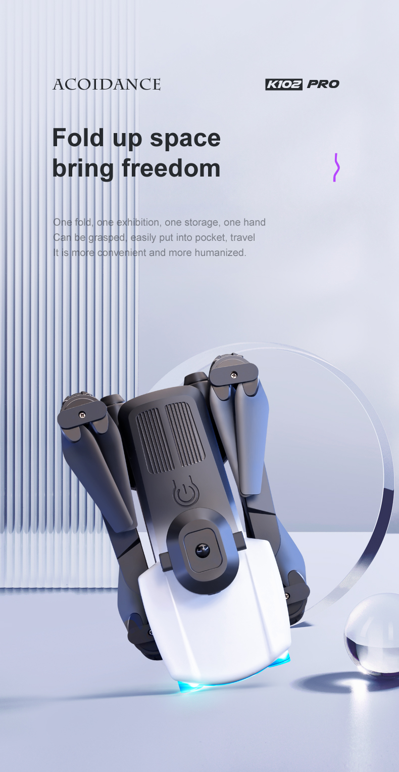 K102 Pro Mini Drone 4K HD Dual Camera Four-Way Obstacle Avoidance and Professional Optical Flow Technology for Long Range