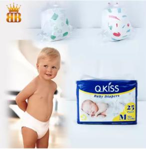 Quality Baby Diaper Customized Printed Magic Tape Baby Diaper With Q.Kiss Diaper wholesale