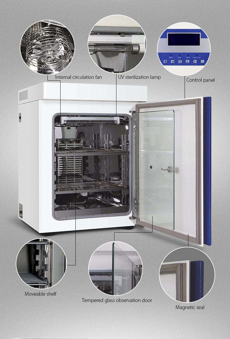 PID CO2 Incubator For Cell Culture Microorganism Cell Incubators
