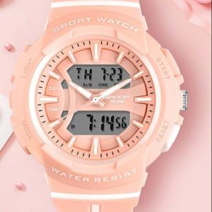Quality Pink Plastic Quartz Watch PEM 3ATM Plastic Watches For Ladies LCD wholesale