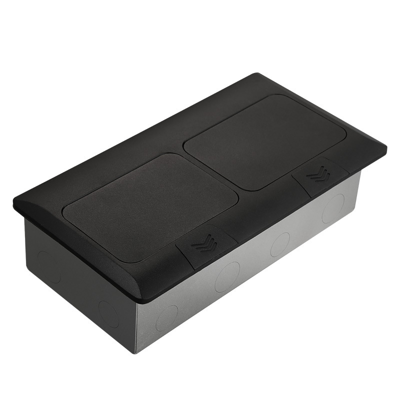 Customized Aluminum Alloy 2 Way Power Outlet Floor Socket with USB Phone Internet Sockets