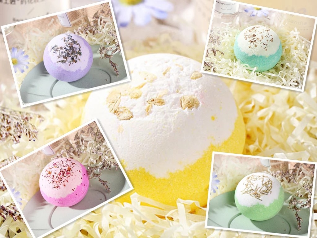 Natural Relaxing Bath Salts Custom Bubble Colors Vegan Organic Fizzy Bath Bombs