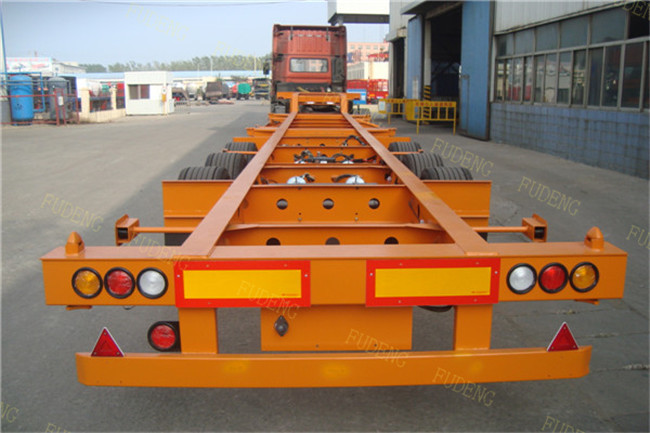 Tri - Axle Container Semi Trailer , JOST Landing Gear Skeleton Trailer