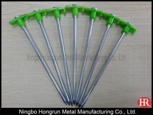 Quality 25 cm camping steel rock pegs with plastic stopper wholesale