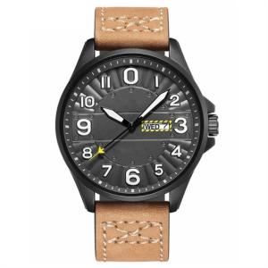 Quality Double Calendar Alloy Quartz Wrist Watch 45mm Dial PU Chronograph wholesale