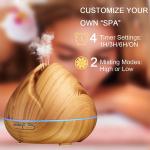 400ml Rechargeable spray Peach Design Wood Grain 7 Color Changing LED Aroma
