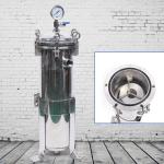 1" FNPT In/Out Industrial Strength Stainless Steel Filter Bag Housing for Farms