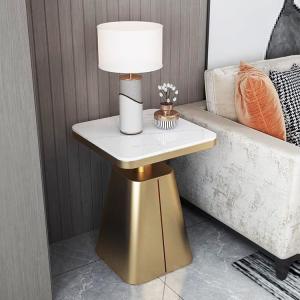 Quality Modern Stainless Steel Shelf Marble Sofa End Table Square Edge wholesale