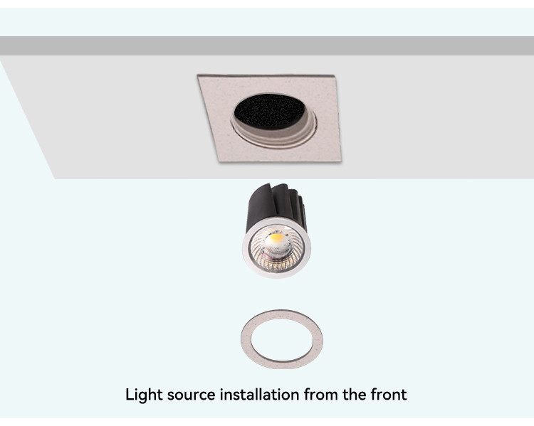 Bamboo Fiber Downlight Enclosure Square Recessed MR16 Downlight Housing