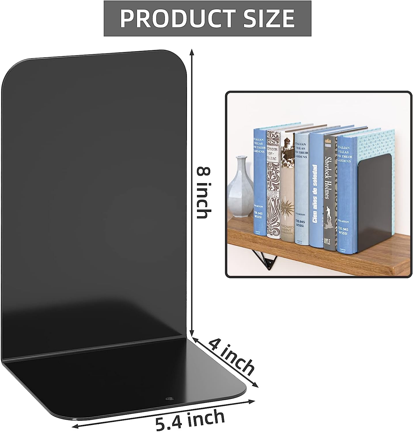 Multi-piece Package Metal Bookends for Shelves Heavy Duty Bookends Stopper for Books